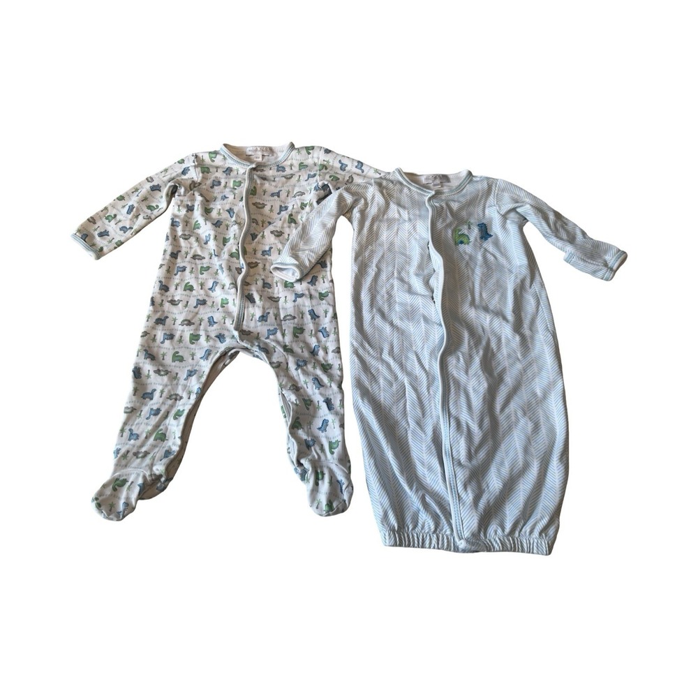Ralph Lauren -Magnolia Baby Boy Blue Footie/Sleep Sack Dino Land Print‎ 5-6m